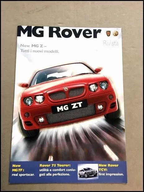 2002 MG Rover Italian Car Sales Brochure Catalog - Z 75 TCV TF ZR 25 ZS ZT ZT-T