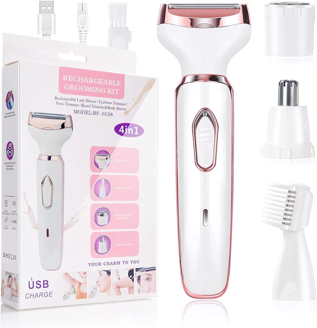 Elektrischer Rasierer Für Frauen, 4-In-1 Elektrischer Damenrasierer, Schmerzfrei