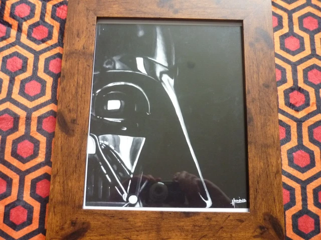Framed 10x8 poster NERD BLOCK DARTH VADER STAR WARS BLACK WHITE VERSION PRINT