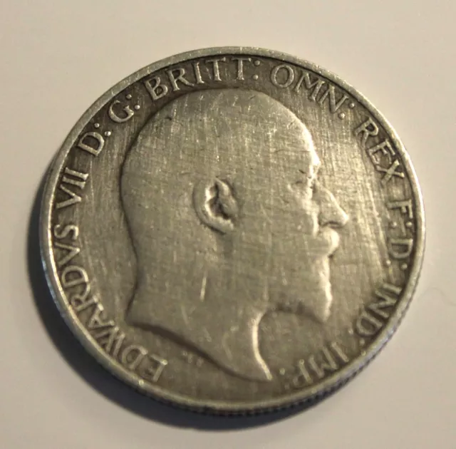 1902 Edward Vii 0.925 Silver One Florin Coin