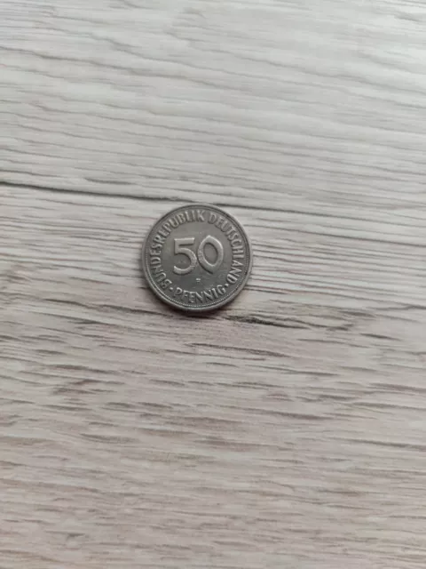 50-Pfennig 1950 "Bundesrepublik Deutschland" -guter Zustand