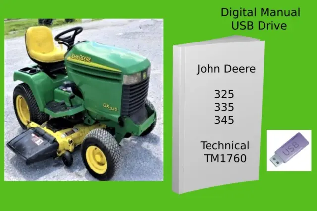 John Deere 325  335  345 Lawn & Garden Tractor Technical Manual See Description