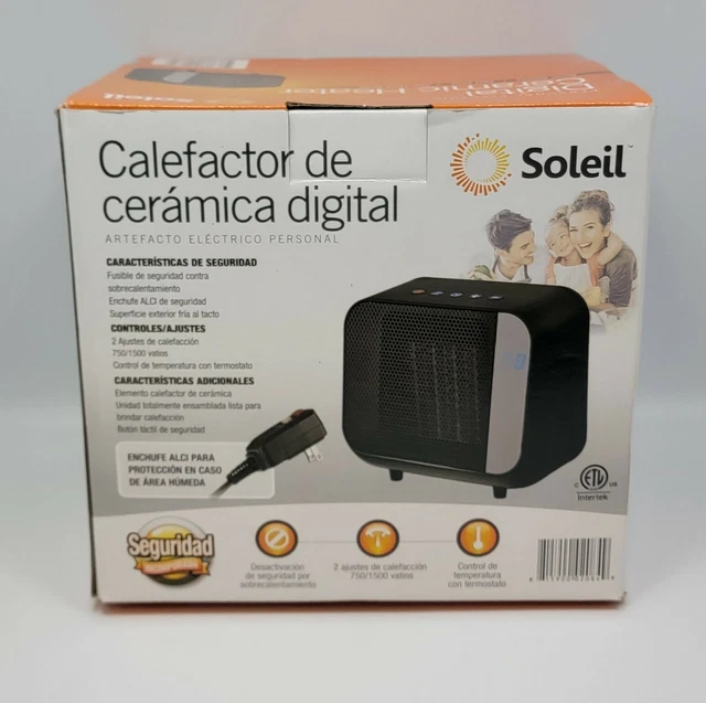 SOLEIL ELECTRIC DIGITAL Ceramic Heater 1500W Indoor Black PTC-915B New  $38.99 - PicClick