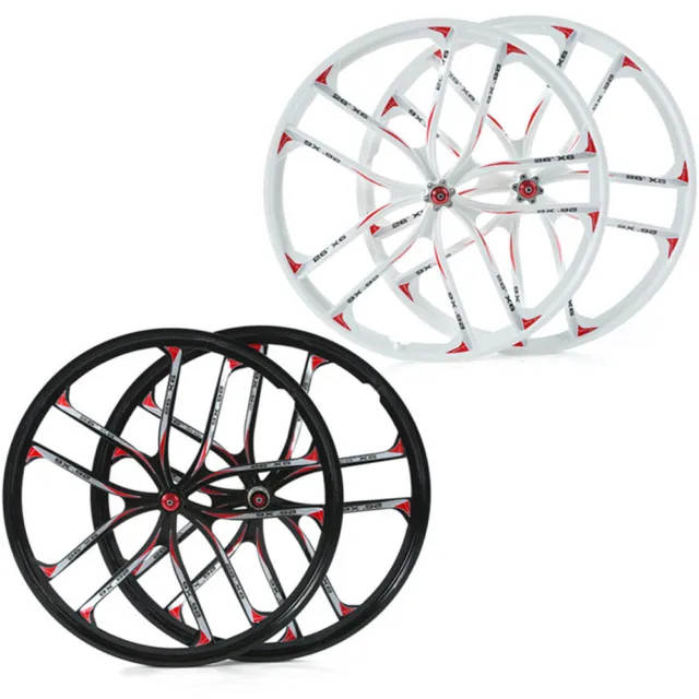 26" Bicycle Rims 10-Spoke Rims Mag Set Front+Rear Wheels Disc Brake Durable