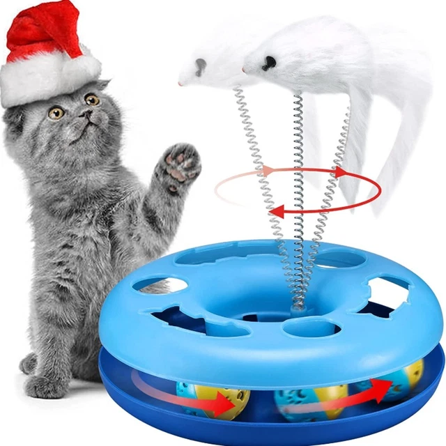 d'intérieur Chat Jouets Boule de plateau tournant Chaton Jouets Souris Teaser