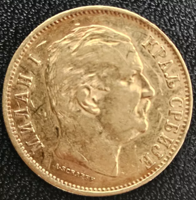 10 Dinara Serbien 1882 Milan I Serbia Gold Or Oro Goud