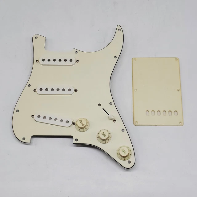 Fender Starcaster Loaded SSS Aged White Strat Pickguard with Original Back Plate Fender Starcaster Loaded SSS Aged White Strat Pickguard with Original Back Plate