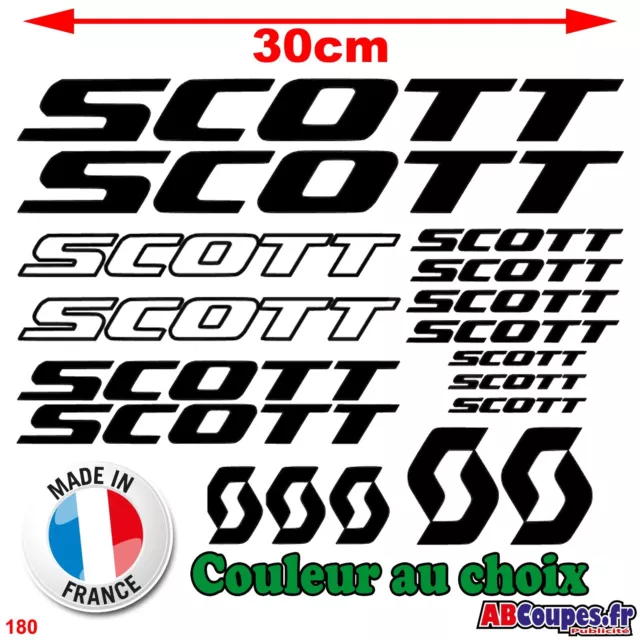 18 Stickers Scott - Autocollants Adhésifs Cadre Velo Bike VTT Montain - 180