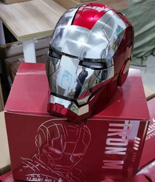 NEW autoking Iron Man Helmet MK5 1/1 Voice-controlled Transform Prop Wearable