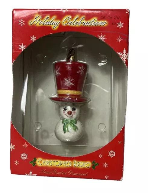 Holiday Celebrations by Christopher Radio Hand Painted Snowman Ornament