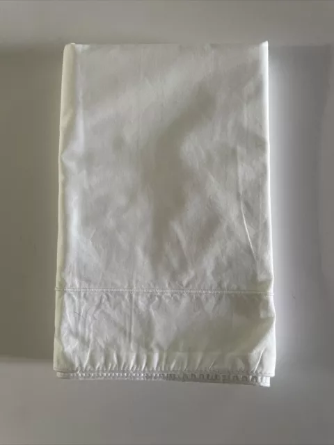 Yves Delorme Cotton Oversize King Pillow Sham White Embroidered NEW 24” X 40”