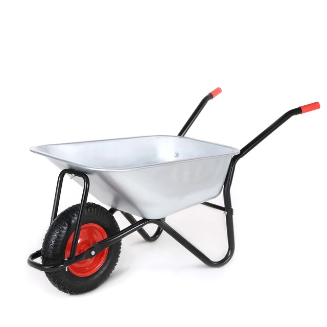 Brouette MAXCRAFT 100 Litres - Capacité 250kg (statique) - Roue Gonflable 38cm - Pour Jardin, Chantier, Agriculture