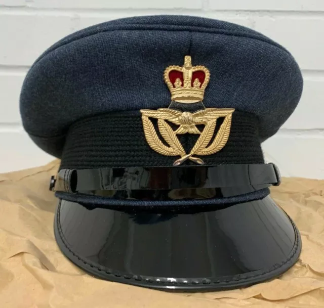 RAF ROYAL AIR FORCE WO WARRANT OFFICERS PEAKED MENS CAP - Size: 49cm British NEW