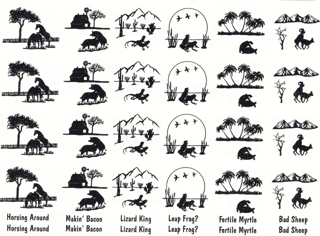 Calcomanías de vidrio fundido negro de 1" Animal Humor 24 piezas 410