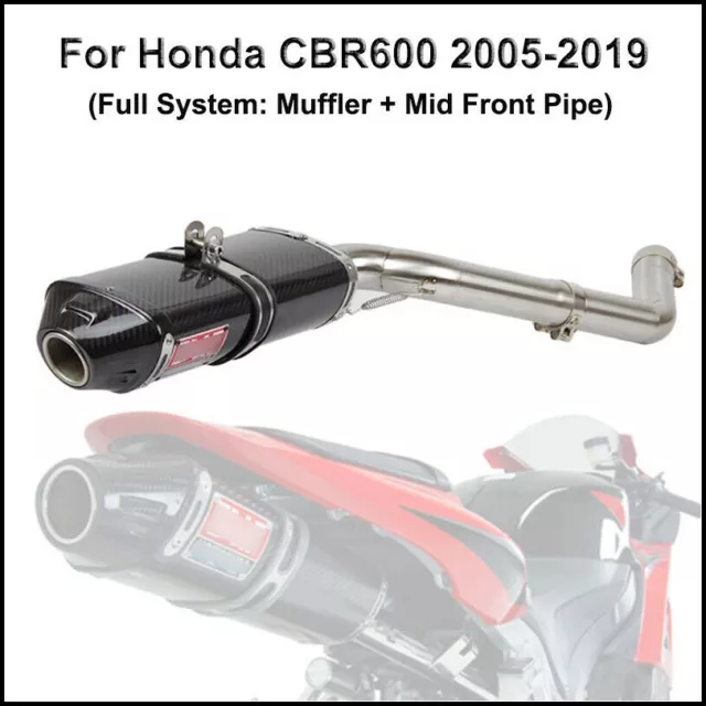 Motorcycle Full System Exhaust Mid Front Link Pipe For Honda CBR600RR 2005-2019