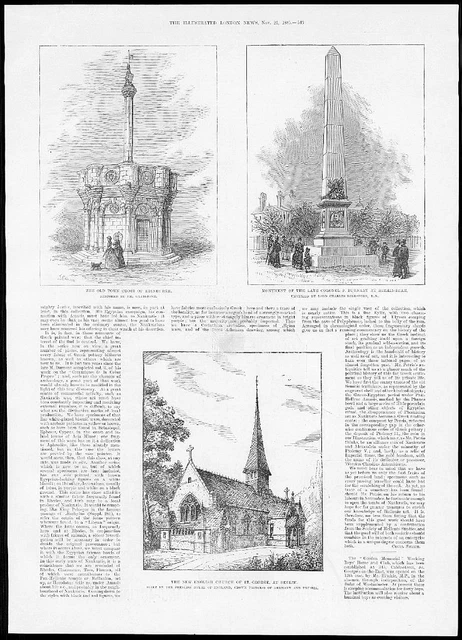 1885 OLD TOWN CROSS EDINBURGH - BURNABY MONUMENT BIRMINGHAM  Berlin Church (225)