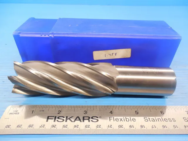 1.454 Dia. Resharpened Center Cutting 6 Flute Square End Mill 1 1/2 Undersize