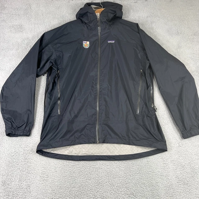 Patagonia Rain Jacket Mens XXL Black Fedex Orange Bowl
