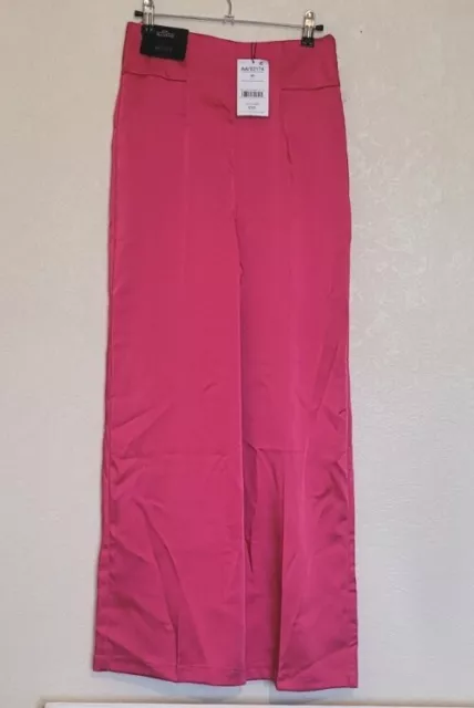 BNWT Next Tailoring Wide Leg Pink Satin Trousers  6R