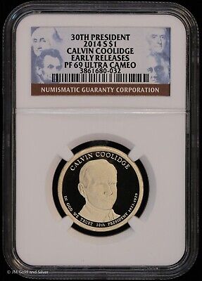2014 S Proof Presidential Dollar Coolidge NGC PF69 Ultra Cameo Early Releases PR