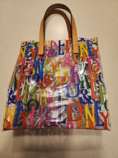 Dooney & Bourke IT Lunch Bag Tote Small Clear Big Multicolor Monogram GUC