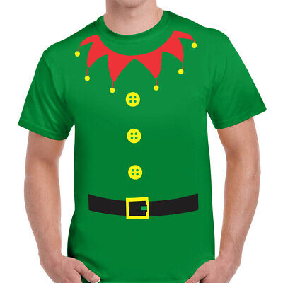 Xmas Christmas Elf Outfit Green T-Shirt Mens Unisex FUNNY TSHIRT Tee Top Gift