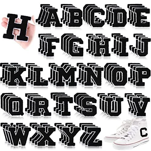 104 Pcs Chenille Letters Patches Iron On Large 3.2"H x 2.4"W College Varsity