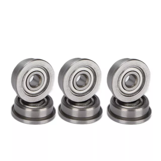 10pcs Flanged Ball Bearings Grey Durable Miniature Metal Double Shielded Chr BGI