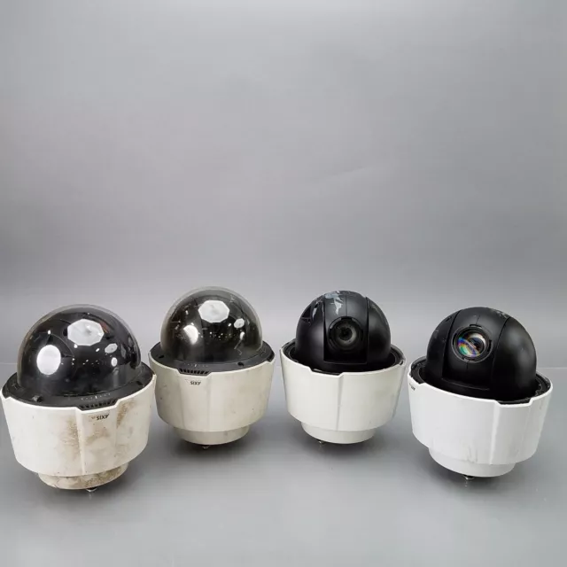 Lot of 4 Assorted Axis Dome Security Cameras - For Parts or Repair (#LIXW)