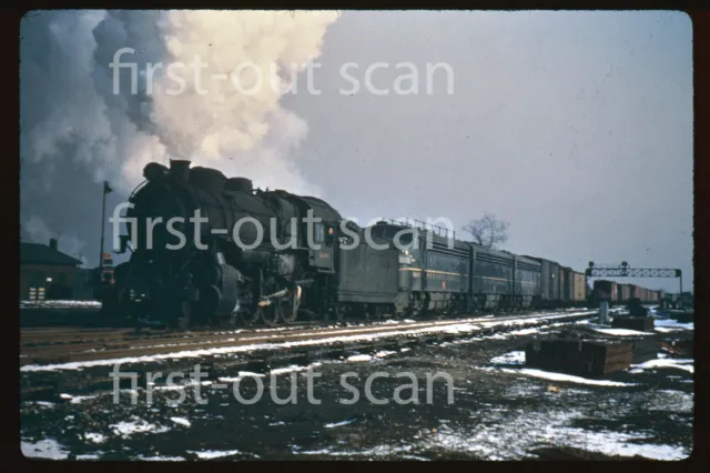 D DUPLICATE SLIDE - Pennsy PRR 2-8-0 STEAM Action Leading F-7ABB on Freight