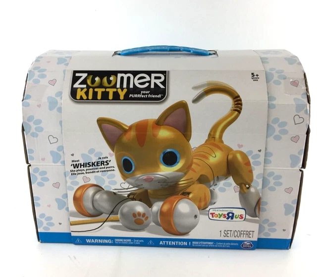 SPIN MASTER ZOOMER Kitty TABBY Cat Interactive Robot Cat Charger Cat