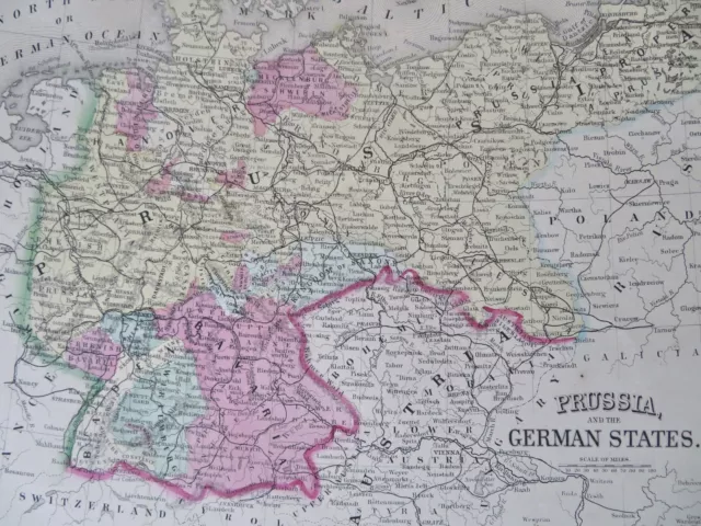 German Confederation Prussia Bavaria Saxony Berlin Munich 1869 Mitchell map