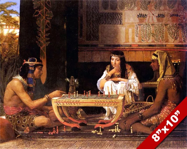 Egyptian Chess Players Game Fine Art Painting Real Canvas Giclee 8X10 Print