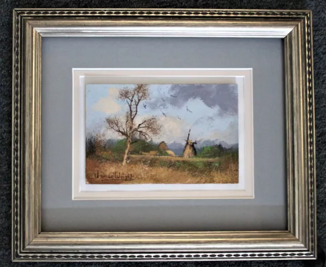 James Wright - Old Mill - Original Framed Painting - 1960 - Free Ship Us  !!!