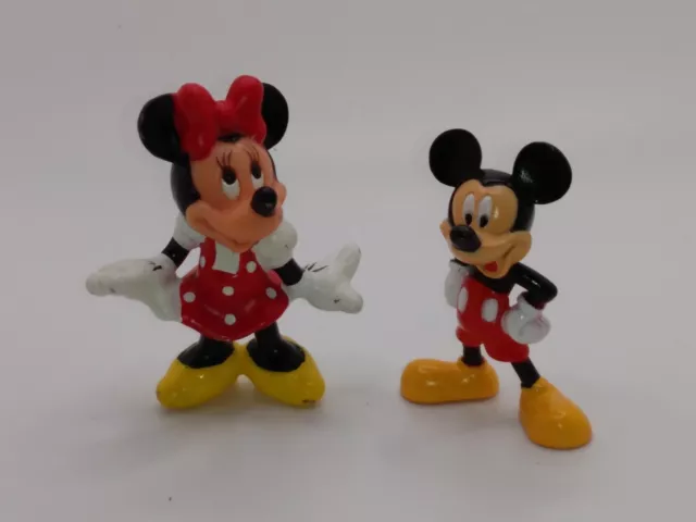 Lot Of (2) Classic Disney Mickey And Minnie Mouse PVC Figures Cake Toppers