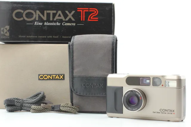[MINT in Box] Contax T2 Titan Silver 35mm Point & Shoot Film Camera From JAPAN