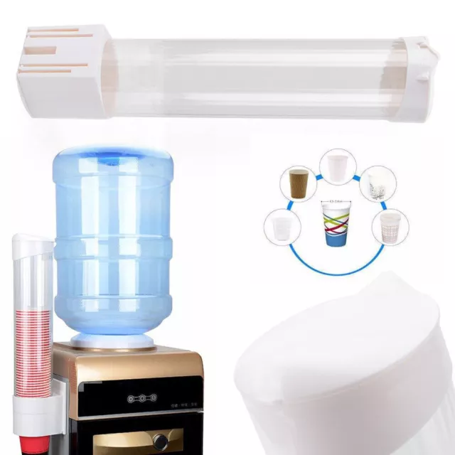 Paper Cup Dispenser Plastic Disposable Water Coolers Purifier Holder Kit 50 Cups