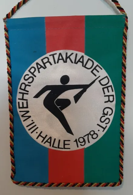 DDR Wimpel Halle 3. Wehrspartakiade der GST 1978 Sachsen Anhalt Ostalgie