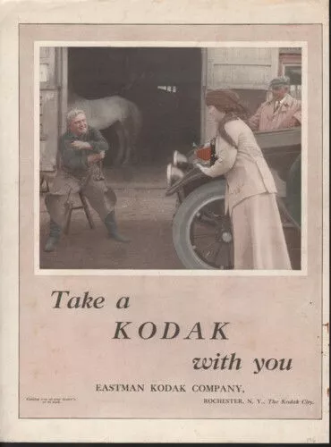 1916 Kodak Camera Ferrier Horse Blacksmith Equine Ad 10108