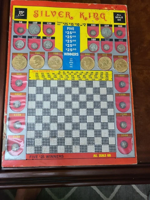 Rare, Vintage, Silver King Punch Board never punched