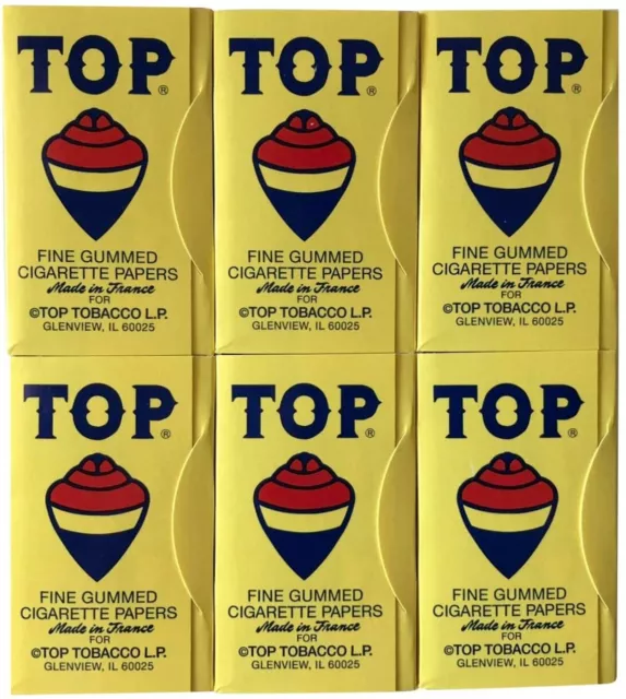 Top Cigarette Rolling Papers 70mm Gummed Single Wide (6-Packs)