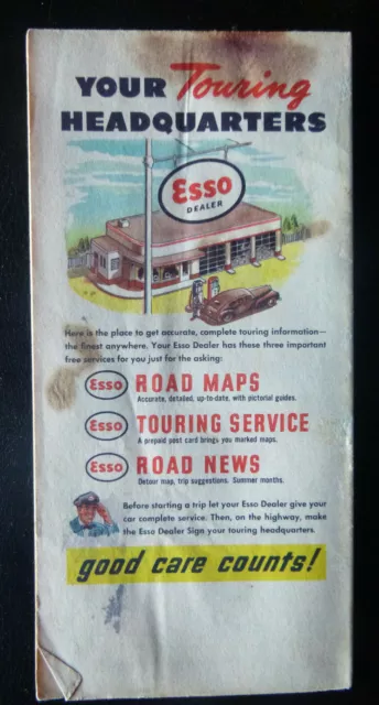 1948 New York City metro road map Esso oil gas visitor's guide Statue of Liberty 2