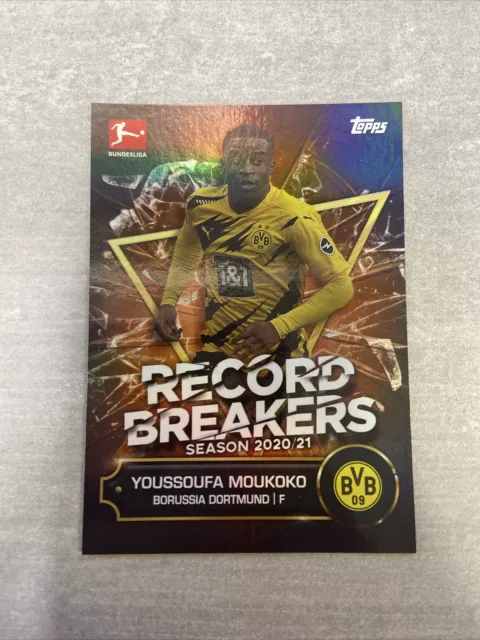 Topps Bundesliga Record Breaker Youssoufa Moukoko Borussia Dortmund Numbered /25