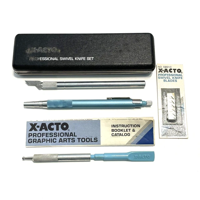 VINTAGE XACTO PROFESSIONAL Swivel Knife Set 4052 in Box Plus Ball