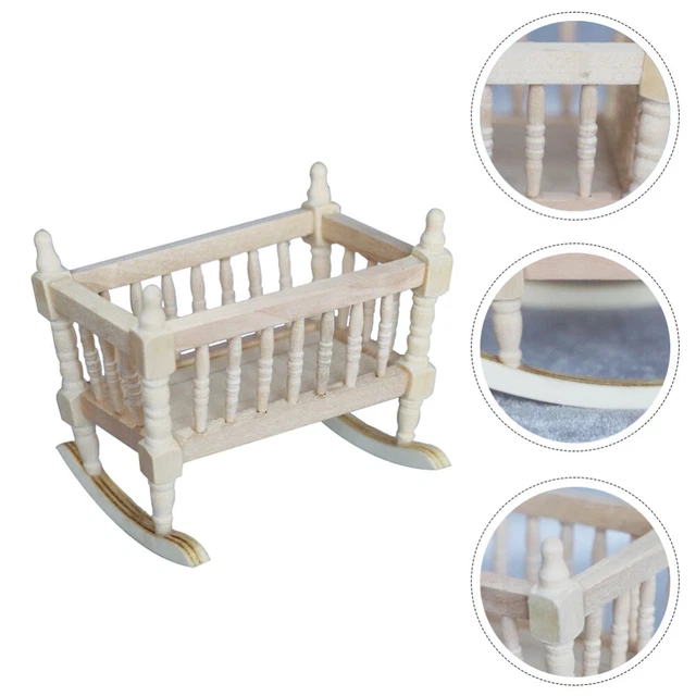 Poupon Et Berceau Avec Linge De Lit - Miniature - Fait Main