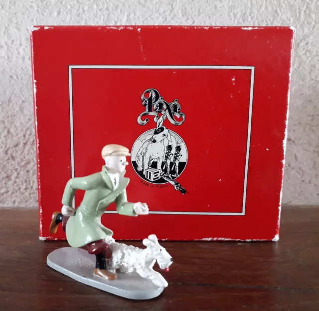 Figurine métal PIXI Tintin l’oreille cassée + boite rouge