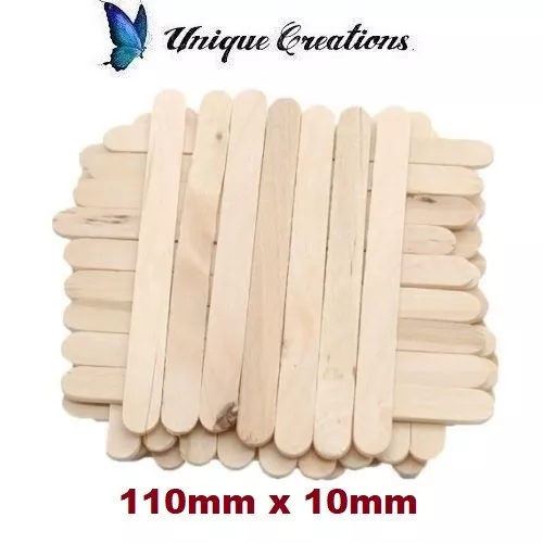 110x10mm Wooden Craft Stick Paddle Pop Popsicle Ice Cream Sticks Coffee Stirrers