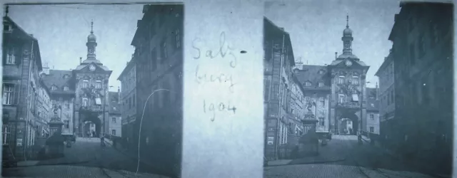 Stereoscopic photography Austria Salzburg a street Stasse in 1904 Salzburg