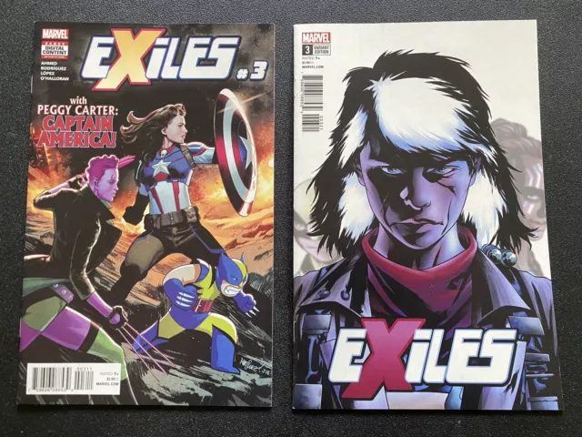 Exiles #3 1st Peggy Carter as Captain America Cover A and Variant NM+ MCU