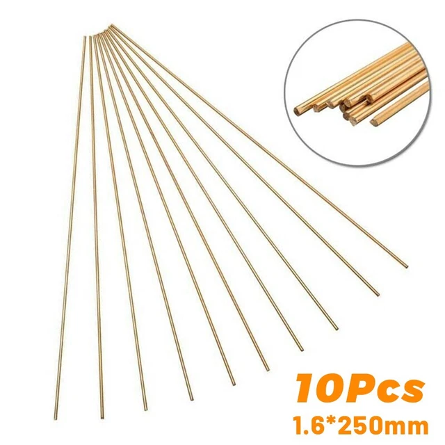 Bastoni Fili Ottone Facili da Uso per Brasatura e Saldatura 10pz 1 6mm x 250mm